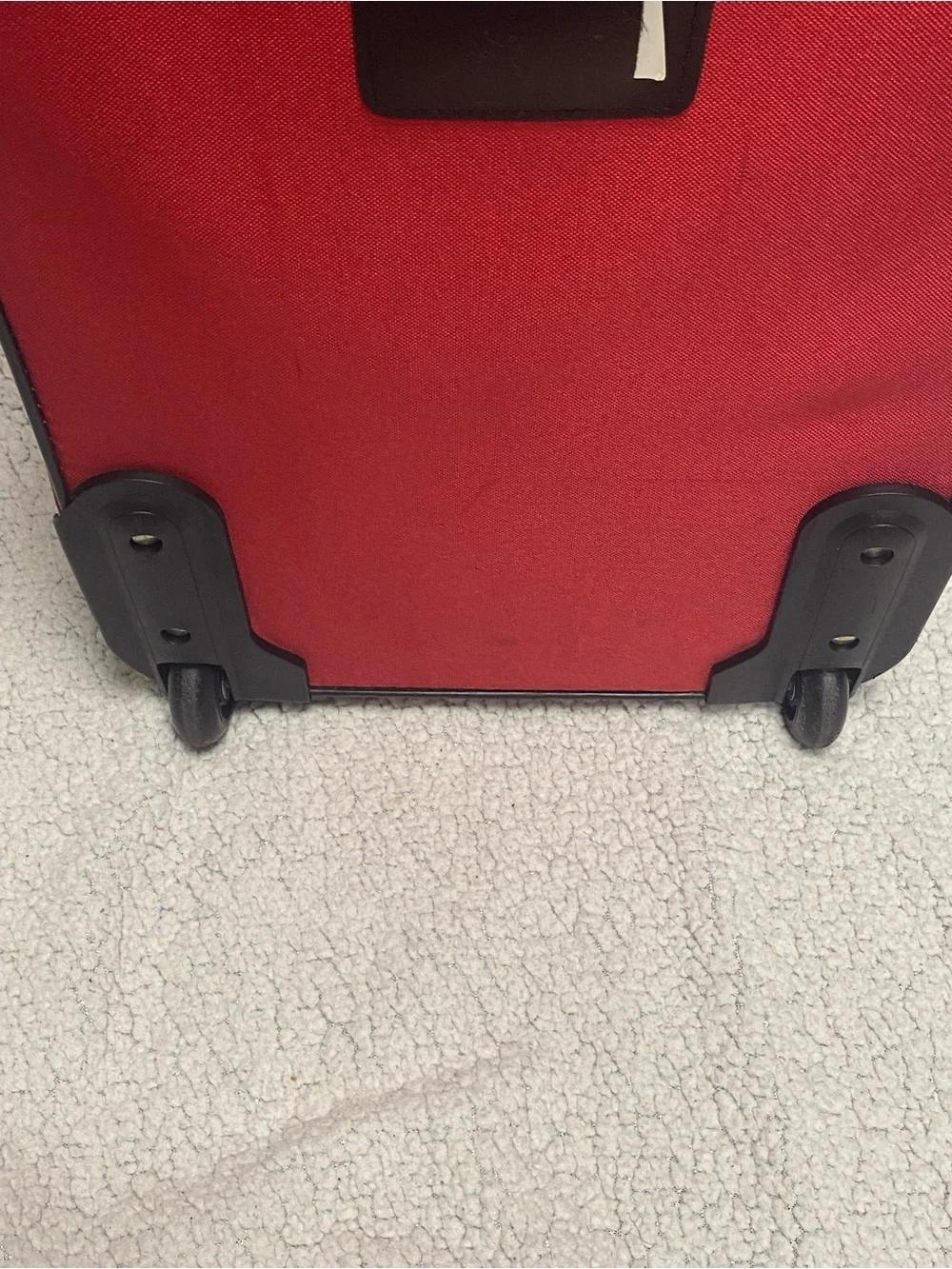 Rockland Lightweight Carry-On Suitcase Soft side Fabric Red/Black